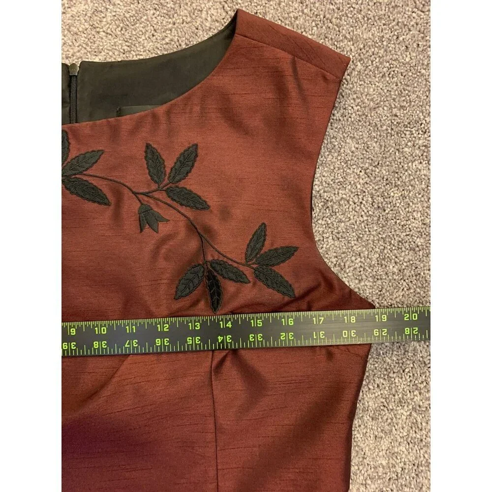 Mica Women's Dress Size 12 Floral Lined Sleeveless Back Zipper Made In USA GUC - Picture 8 of 12